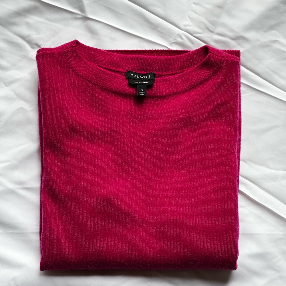 talbots pink cashmere sweater